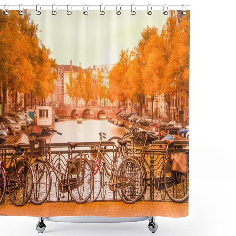 Personality  Amsterdam Canal And Bikes Shower Curtains