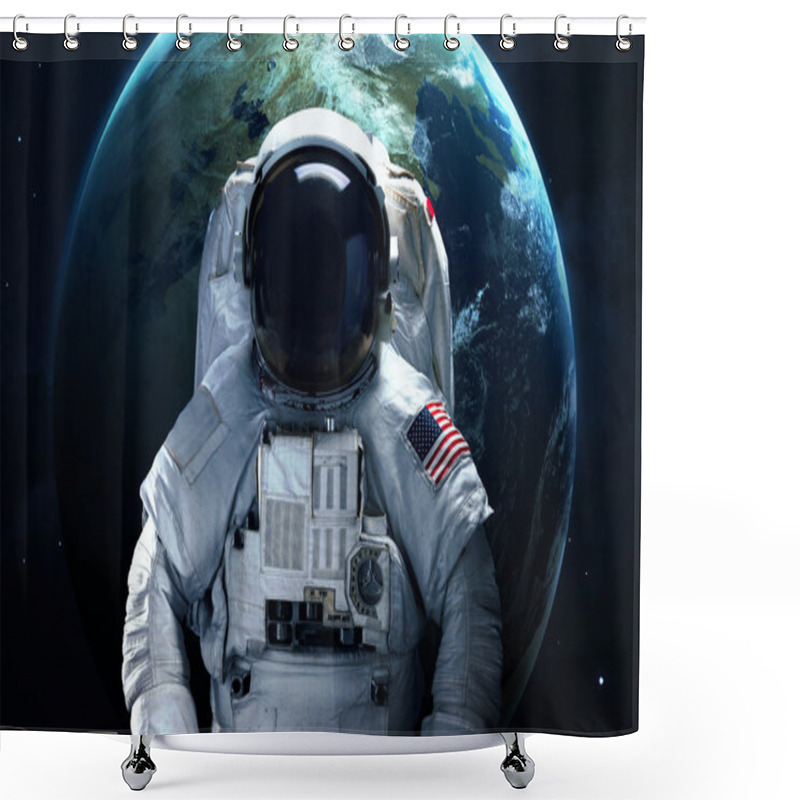 Personality  Astronaut In Outer Space. Spacewalk. Elements Of This Image Furnished By NASA Shower Curtains