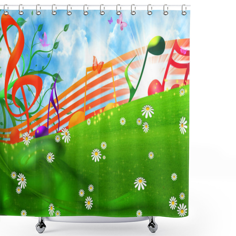 Personality  SUMMER MUSICAL BACKGROUND Shower Curtains