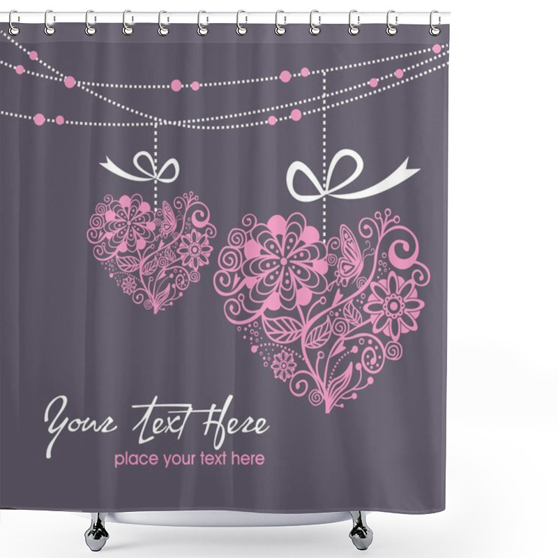 Personality  Greeting Haging Heart Shower Curtains