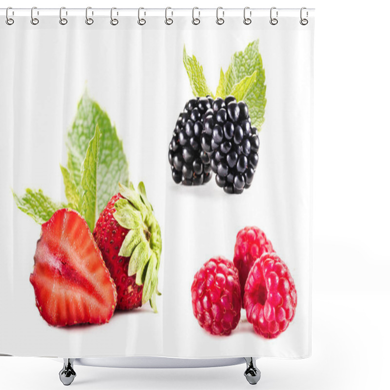 Personality  Collage Of Various Berries Shower Curtains