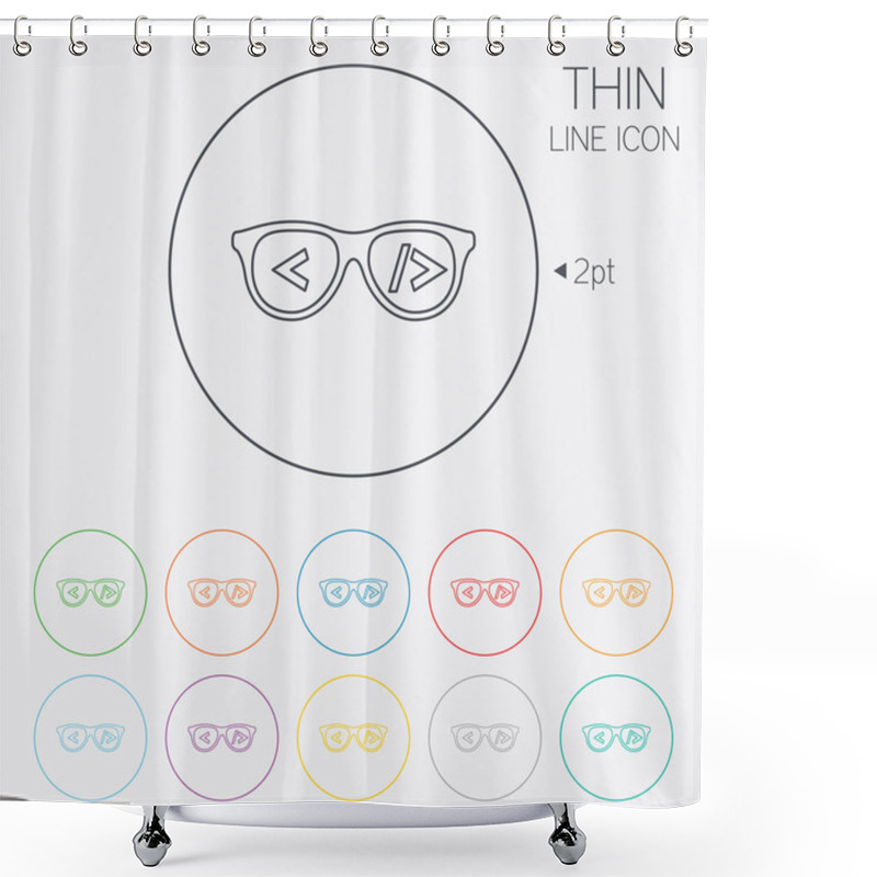 Personality  Coder Sign Icon. Programmer Symbol. Shower Curtains