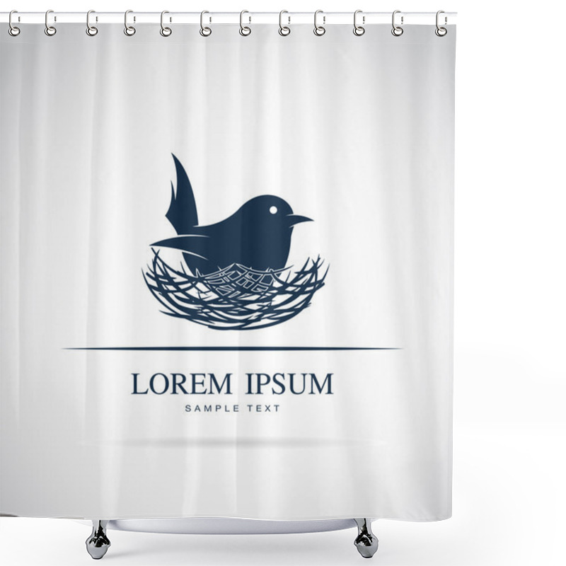 Personality  Vector Image Of An Bird Hatch Her Egg In Nest  Shower Curtains