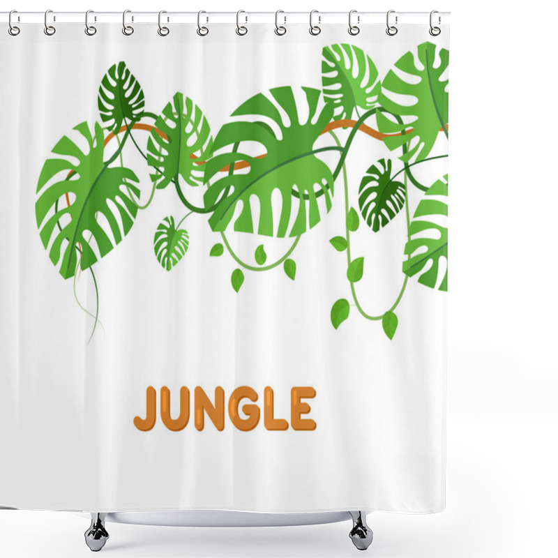 Personality  Tropical Flowers And Leaves Collection Vector Isolated Shower Curtains