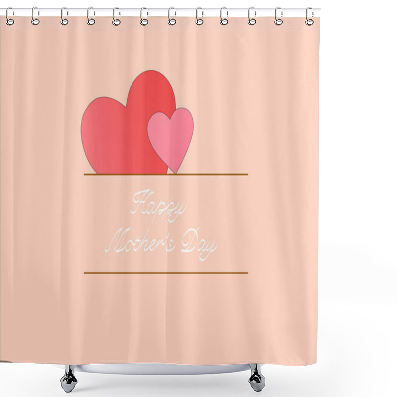 Personality  Illustration Of Hearts Near Happy Mothers Day Lettering Pink  Shower Curtains