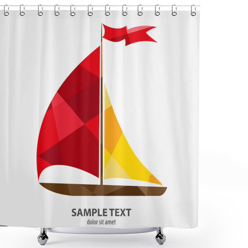 Personality  Sailboat With Yellow And Red Sails  Shower Curtains