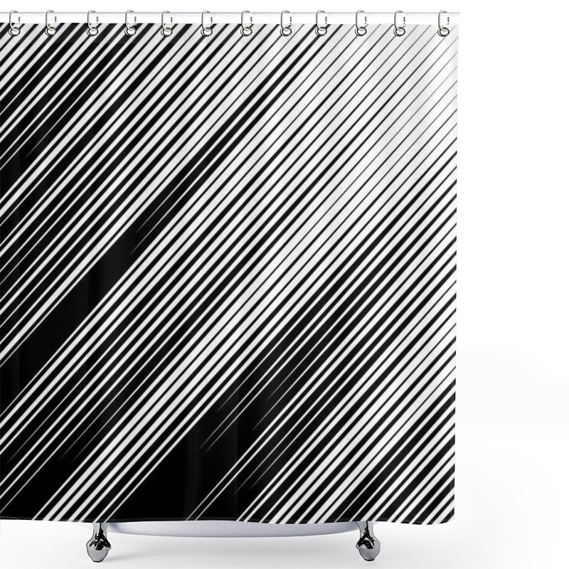 Personality  Dynamic Diagonal, Oblique, Slanted Lines, Stripes Geometric Patt Shower Curtains