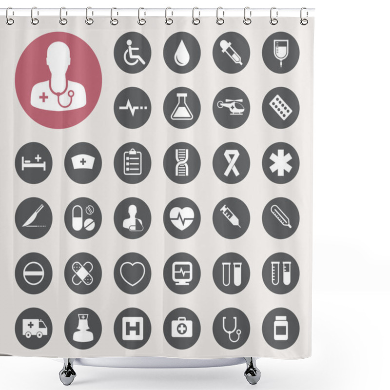 Personality  Medical Icons Set,Illustration Shower Curtains