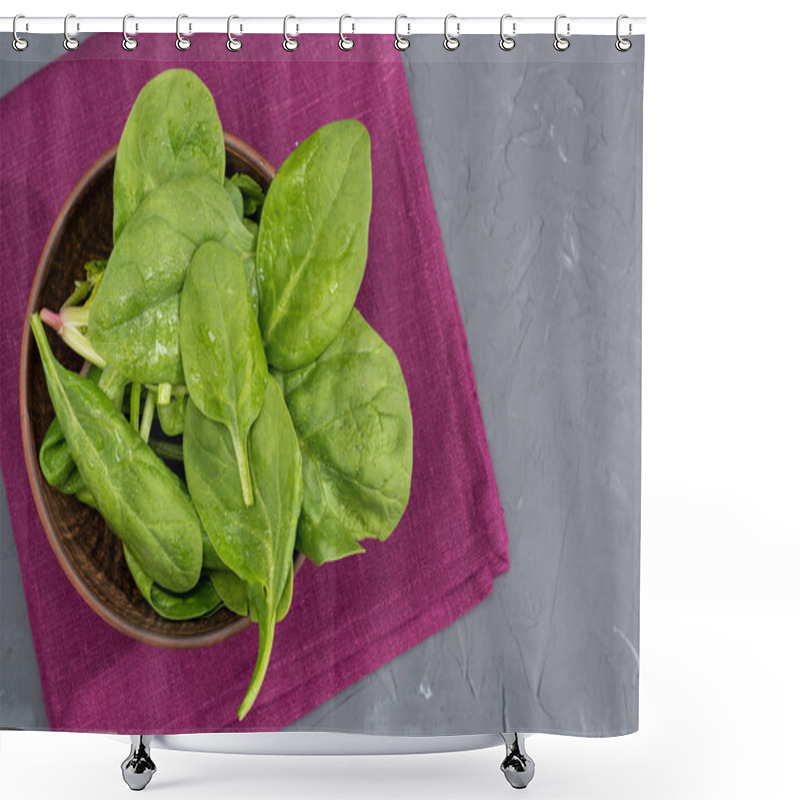 Personality  Fresh Spinach Leaves  Shower Curtains