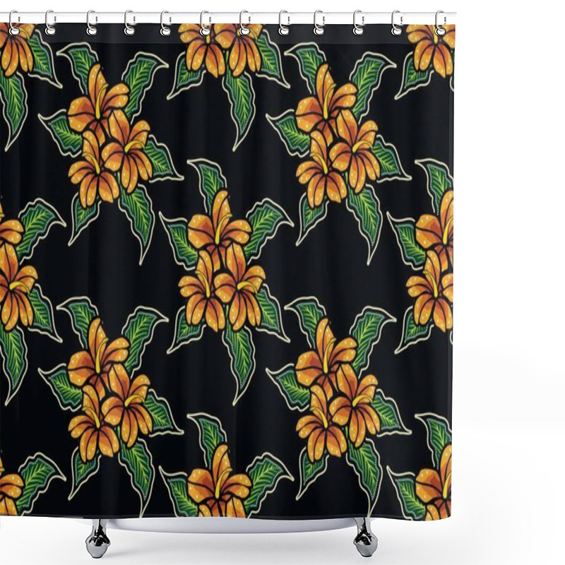 Personality  Seamless Pattern Floral Vector Illustration, Nature Batik Motif Shower Curtains