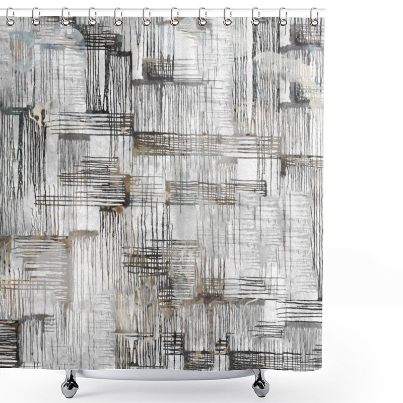 Personality  Geometry Modern Repeat Pattern With Textures Shower Curtains