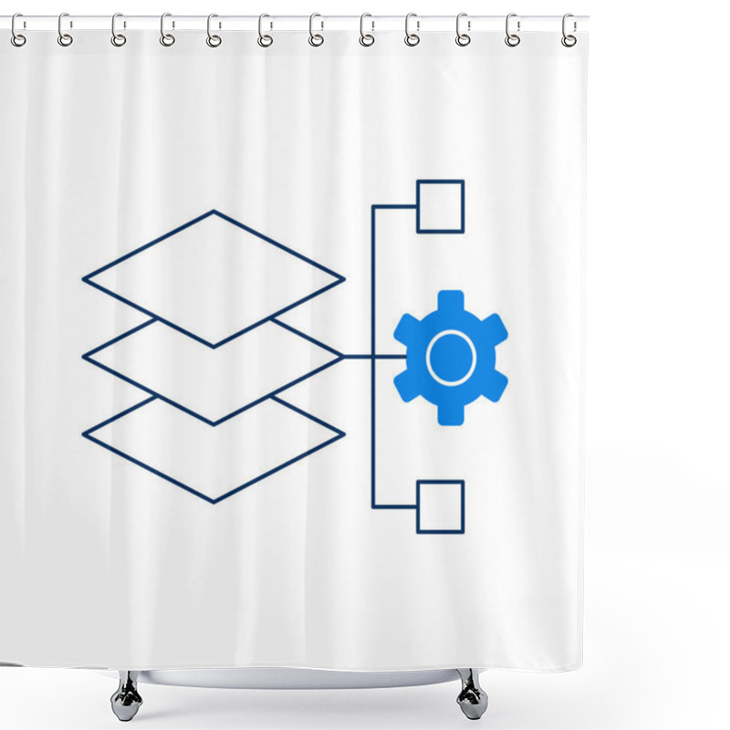 Personality  Platform As A Service (PaaS). Vector Editable Stroke Icon. Shower Curtains