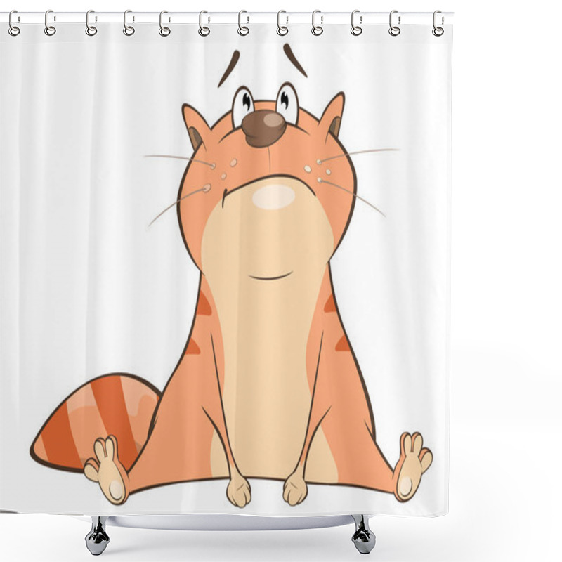 Personality  Cute Cartoon Cat Shower Curtains