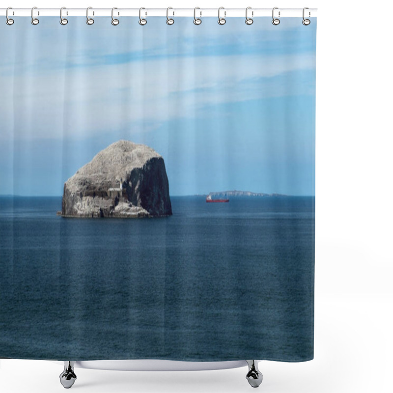 Personality  Lighthouse On A Cliff, Sea, Seagulls And Red Ship Shower Curtains