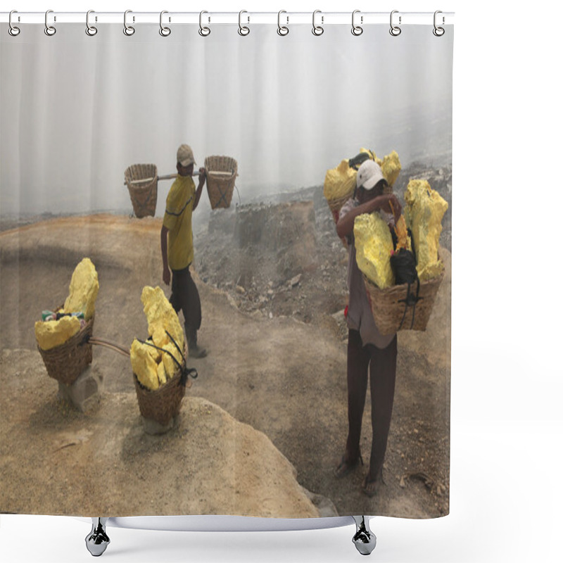 Personality  Sulphur Mines Kawah Ijen In East Java Shower Curtains