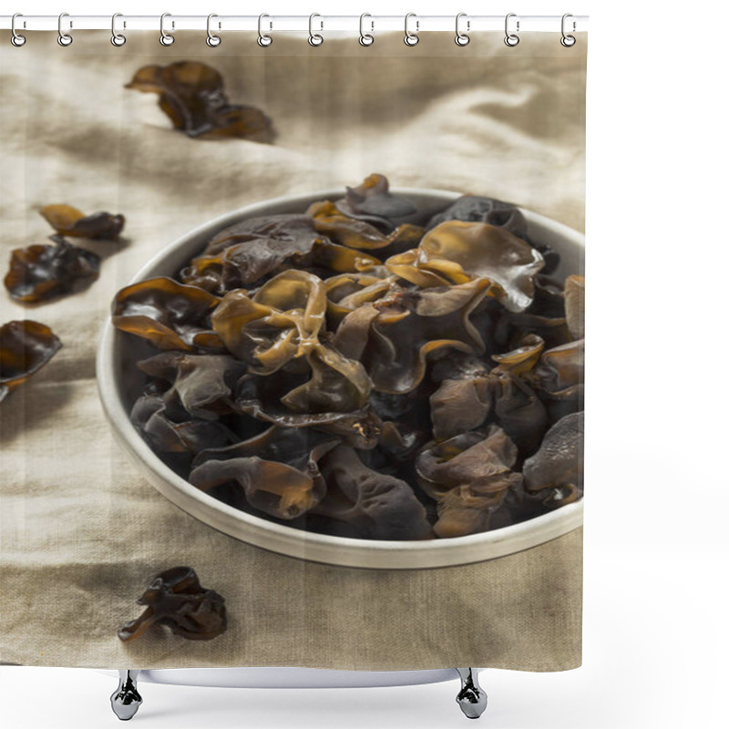 Personality  Raw Organic Wood Ear Mushrooms In A Bowl Shower Curtains