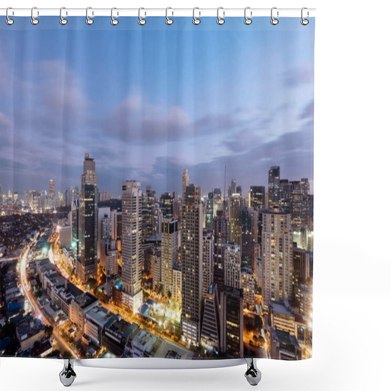 Personality  Makati Skyline, Metro Manila, Philippines.  Shower Curtains