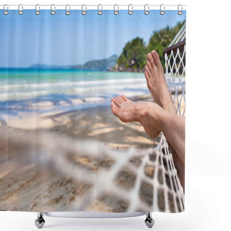 Personality  Woman Feet In Hammock Shower Curtains