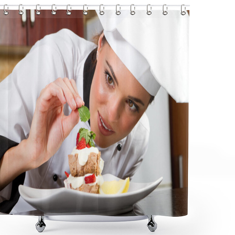 Personality  Chef Decorating Dessert Shower Curtains