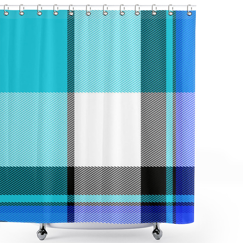 Personality  Blue Plaid Pattern Shower Curtains