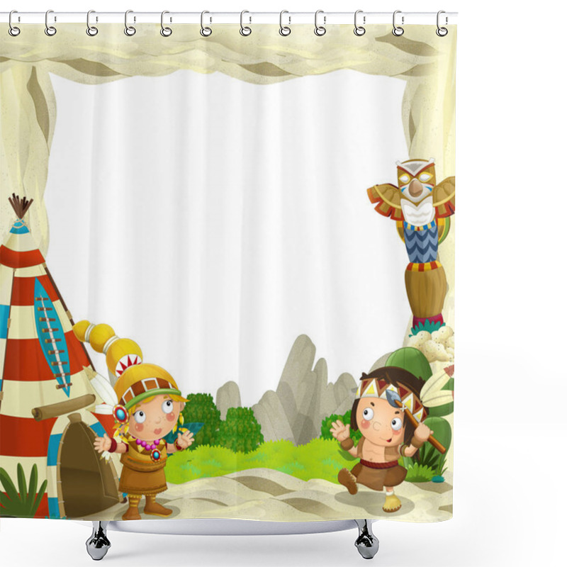 Personality  Frame For Different Usage With Indian Characters Shower Curtains