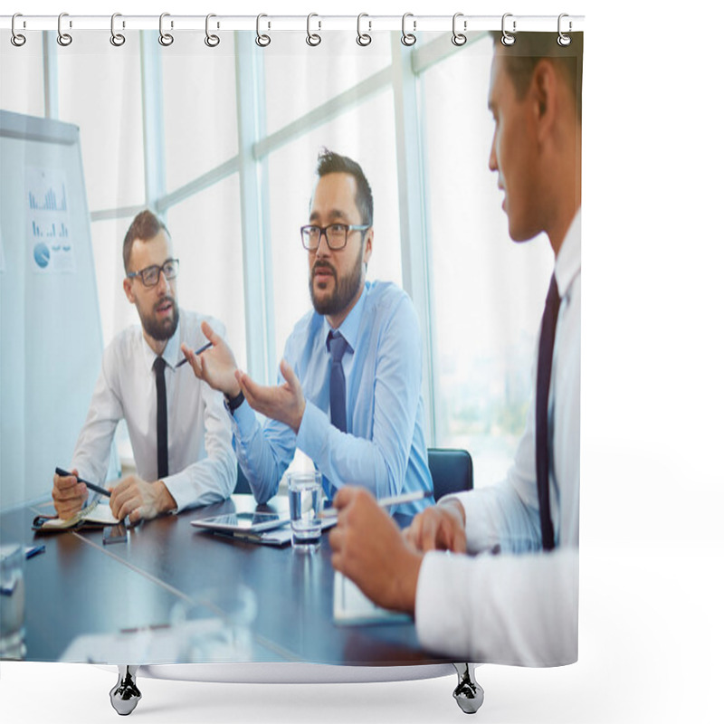 Personality  Businessmen Working In Office Shower Curtains