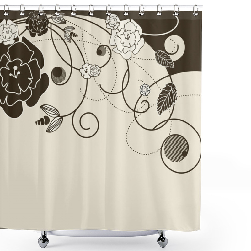 Personality  Stylish Background With Flowers Shower Curtains