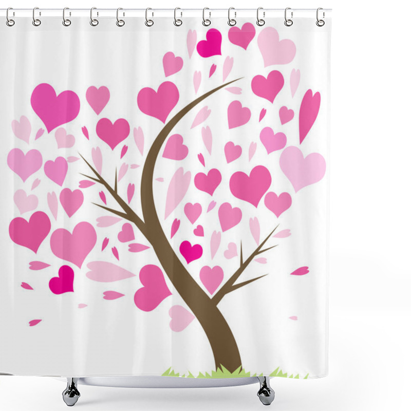 Personality  Tree Of Love Shower Curtains