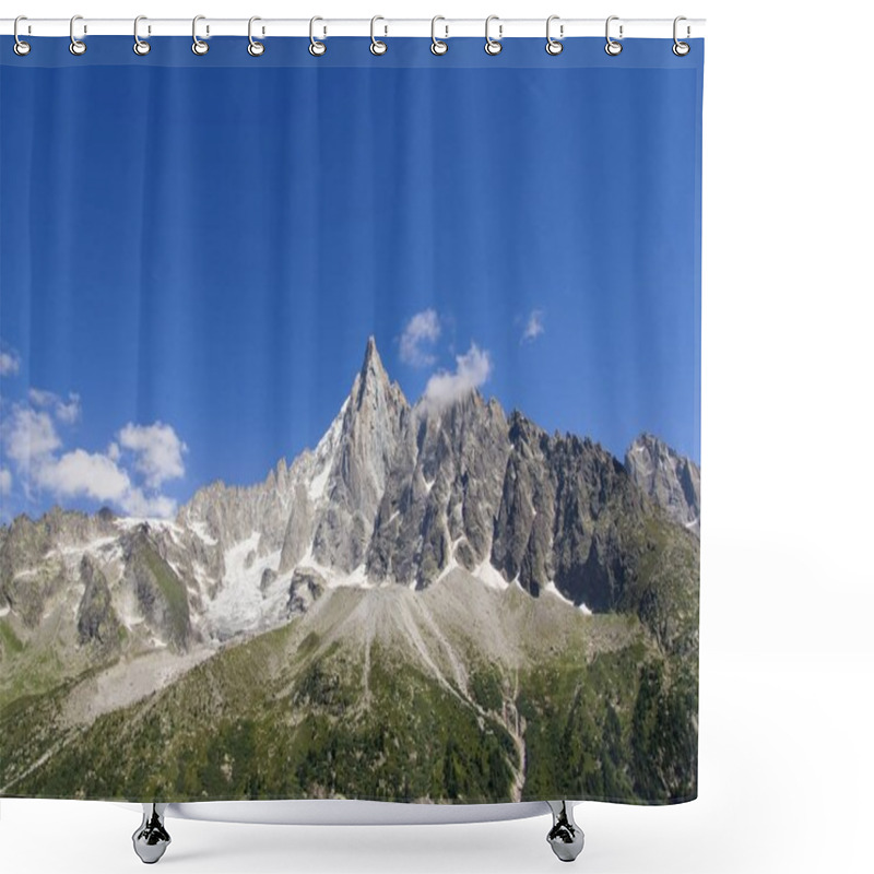 Personality  Scenic View Of Rocky Mountains And Clear Blue Sky, Alps, France Shower Curtains