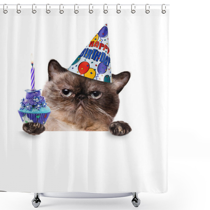 Personality  Birthday Cat . Shower Curtains