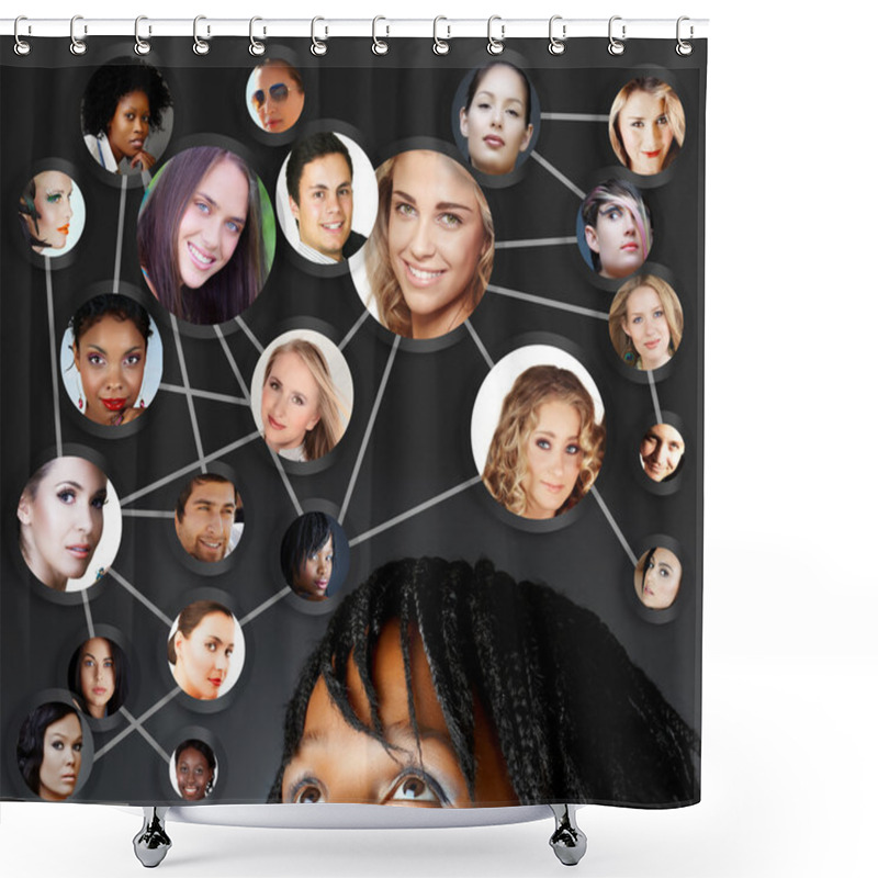 Personality  African Woman Social Networking Shower Curtains