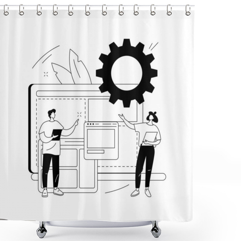 Personality  Website Development Abstract Concept Vector Illustration. Shower Curtains