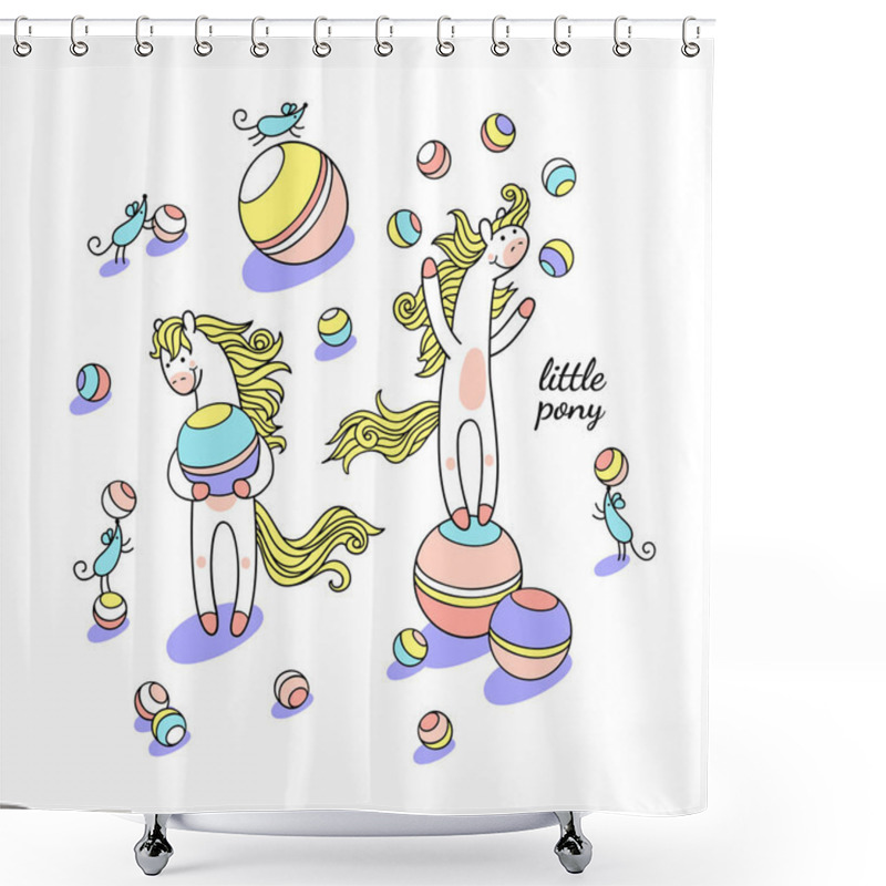 Personality  Sweet Little Pony Shower Curtains