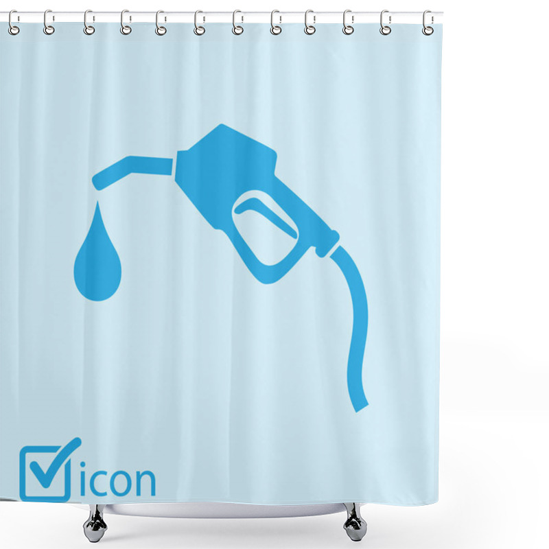 Personality  Gasoline Pump Nozzle Sign.Gas Station Icon. Flat Design Style. Shower Curtains