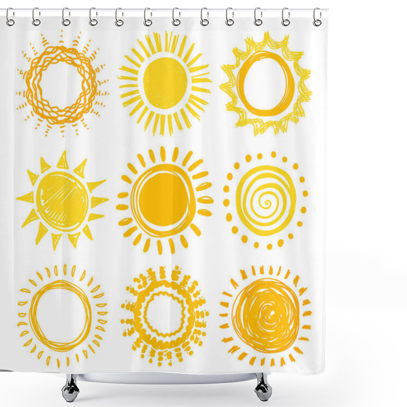 Personality  Doodle Sun Set Shower Curtains