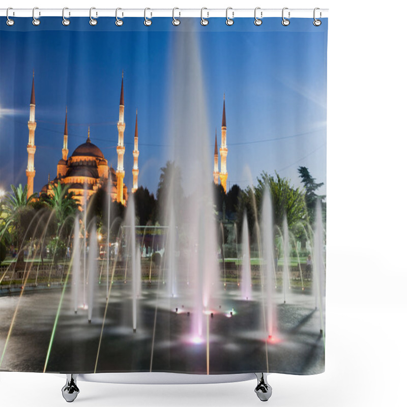 Personality  Blue Mosque In Evening - Istanbul, Turkey. Shower Curtains