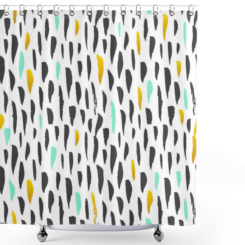 Personality  Seamless Pattern Hipster Brush Strokes Shower Curtains