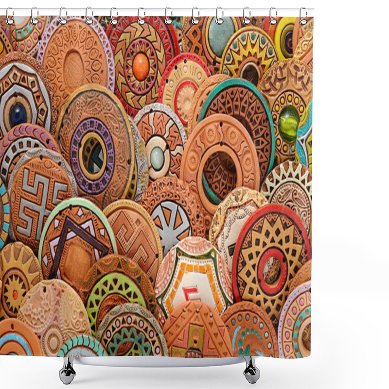 Personality  Ethnic Clay Jewelry Shower Curtains