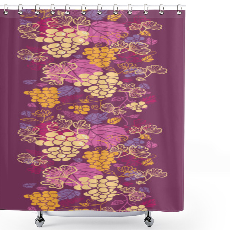 Personality  Sweet Grape Vines Vertical Seamless Pattern Background Border Shower Curtains