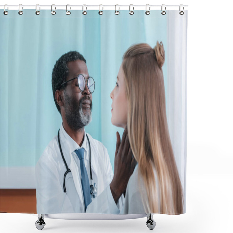 Personality  Doctor Palpating Lymph Nodes Shower Curtains