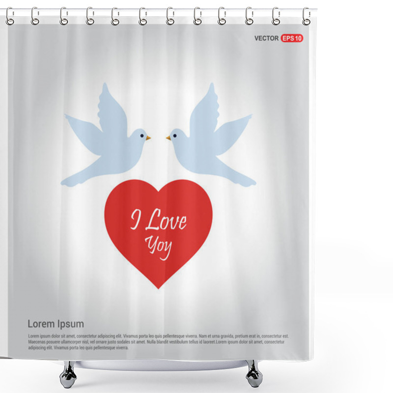 Personality  Two Flying Doves Icon  Shower Curtains