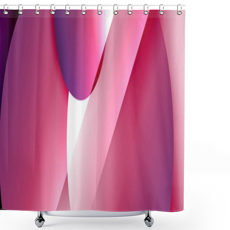 Personality  Dynamic Trendy Geometrical Abstract Background. Circles, Round Shapes 3d Shadow Effects And Fluid Gradients. Modern Overlapping Round Forms Shower Curtains