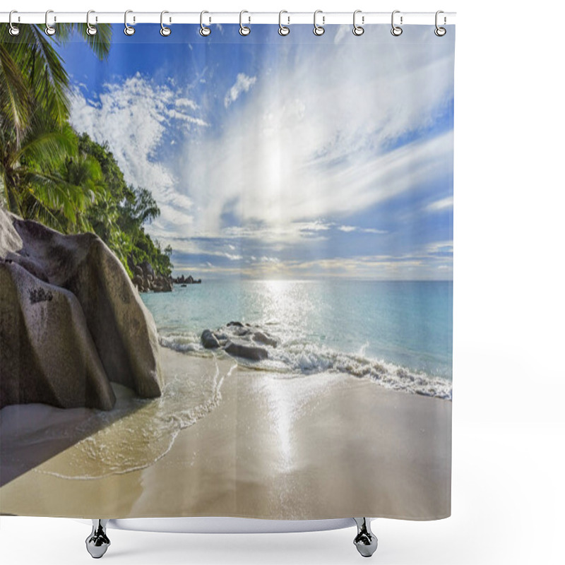 Personality  Sunny Day On Paradise Beach Anse Georgette,praslin Seychelles 9 Shower Curtains