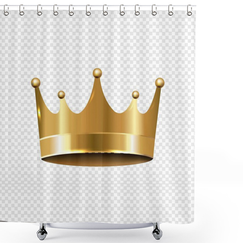 Personality  Golden Crown Isolated Transparent Background Shower Curtains