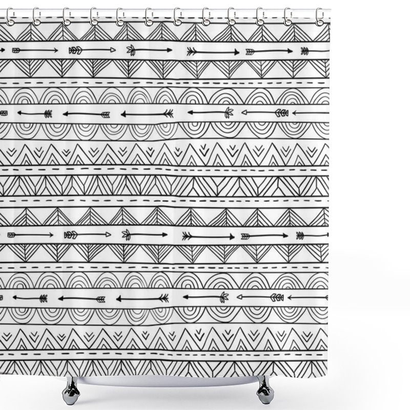 Personality  Hand Drawn Tribal Pattern - Illustration Shower Curtains