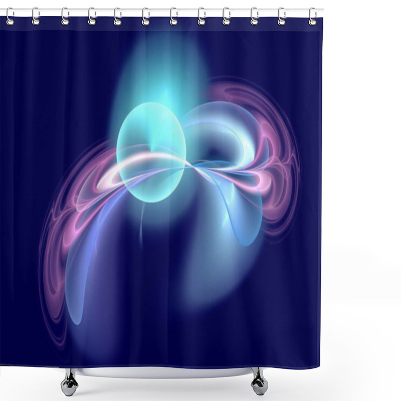 Personality  3D Rendering Abstract Fractal Blue Background Shower Curtains