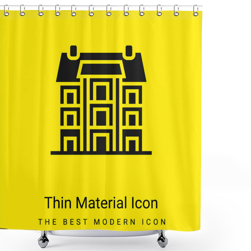 Personality  Apartment Minimal Bright Yellow Material Icon Shower Curtains