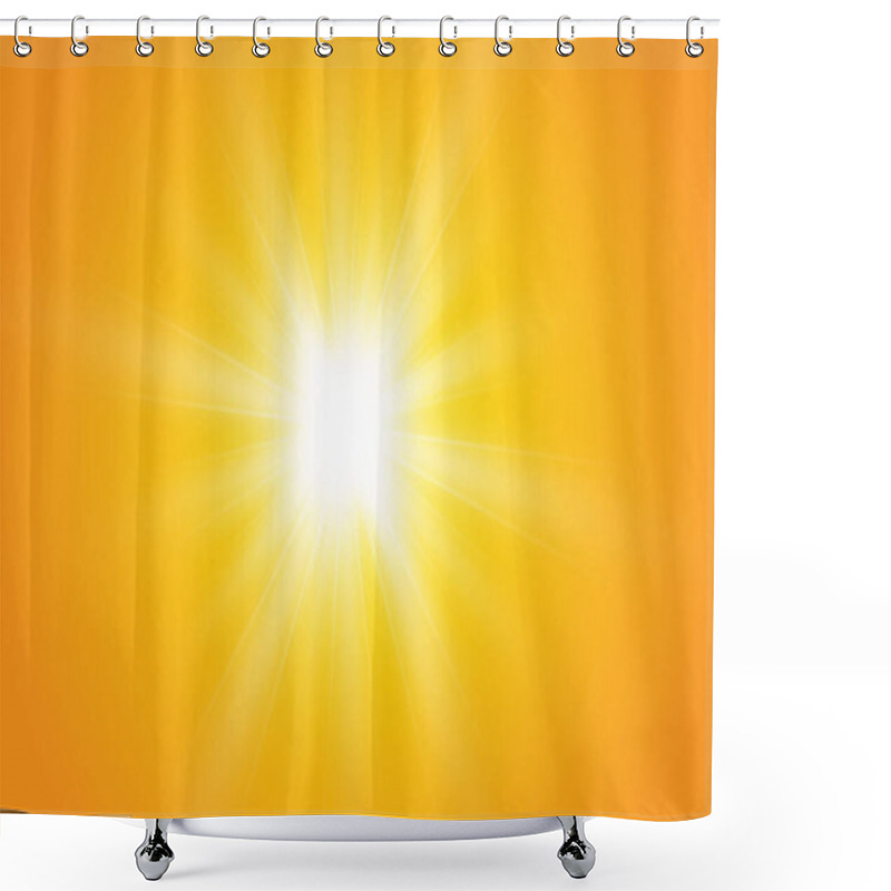 Personality   Warm Sun On A Yellow Background. Leto.bliki Solar Rays Shower Curtains