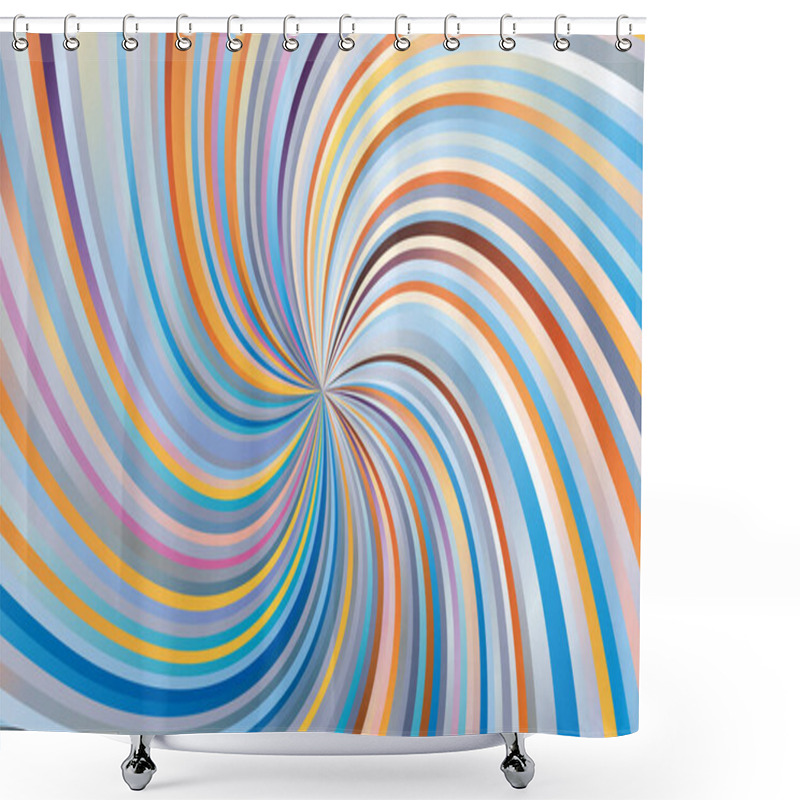 Personality  Swirling Radial Background Helix Rotation Rays Helix Pattern Sun Light Beams Shower Curtains