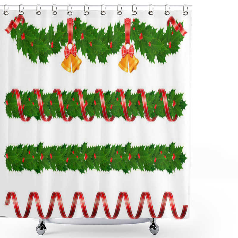 Personality  Christmas Garlands Shower Curtains